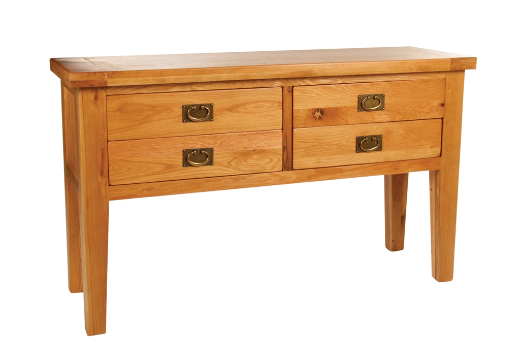 Provence Oak Hall Table 4 Drawer - Click Image to Close